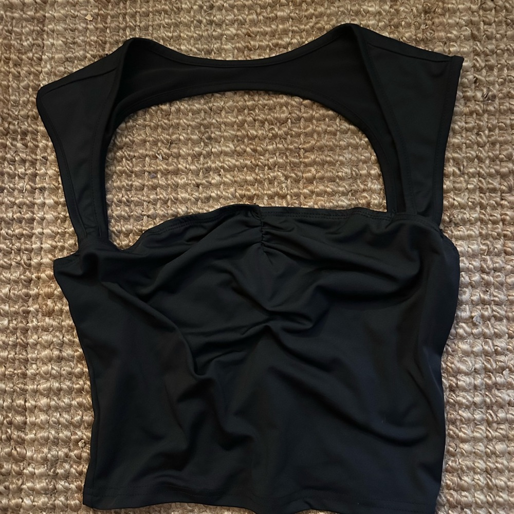 SHEIN Black Cutout Tank Top